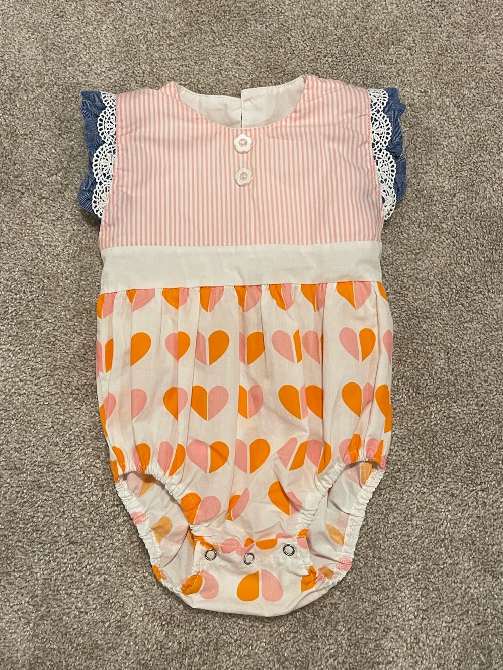 Pink & Orange Heart Baby Bubble